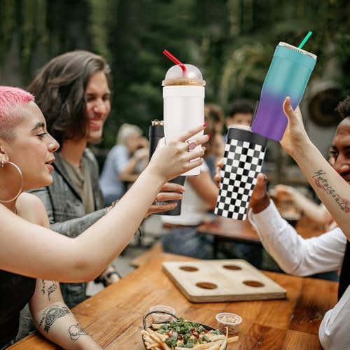 Universal Iced Coffee Sleeve - Insulated Double Wall Reusable Stainless Steel Holder Sleeves Insulator for Cold Drinks Fits Small Medium Large To Go Cups Gifts for Men Women Him Her (White) - Image 6