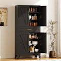 COFaR 71" Metal Pantry Cabinet with Drawer, Black Storage Cabinet with Adjustable Shelves, 3-Section Industrial Cupboard for Kitchen & Office by COFAR