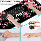 Keyboard Wrist Rest and Mouse Pad with Wrist Support Set Ergonomic Coaster,Memory Foam,Easy Typing Pain Relief,Large XL Desk Mat 31.5"x 11.8",Floral Christian Quote - Image 6