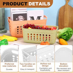 uxcell 2Pack Pantry Plastic Storage Baskets, 15.55x7.87x7.6 Stackable Organizer Container with Handle Organization Bins for Shelves Bathrooms Bedrooms Closet Desktop Cabinets, White - Image 3