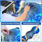 4Pcs Memory Foam Keyboard Wrist Rest Desk Mat Set, Black White Tiger - Image 3