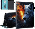 Case for Samsung Galaxy Tab S10 FE Plus 13.1 Inch 2025 Model (SM-X620/X626),Card Slot PU Leather TPU Case Pen Holder Auto Wake Sleep,Wolf in the Fire by Unknown