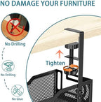 2Pack Under Desk Cable Management Tray, No Drill Mesh Desk Cable Tray - Image 4