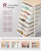VASAGLE Rolling Cart with Drawers, Craft Organizers and Storage, White - Image 6