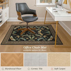 JTJ Office Chair Mat for Hardwood Floor, 36" x 48" Dark Vintage Insect Rug - Image 4