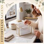 Lewtemi 2 Pack Gold Glass Business Card Holder, 6.5 x 2.6'', Open-front - Image 2
