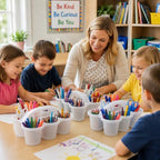 6 Pack Classroom Caddy With Handle for School Supplies, Clear - Image 5