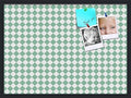 PinPix 30x22 inch Cork Bulletin Board. This Decorative Framed Pin Board Comes with Diamond Pattern in Green and White Design and Satin Black. Ideal for Home, Office Decor or School (PinPix-330) by PinPixBulletinBoards