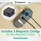 Magnetic Cable Management Organizer 4-PK, Cord Holder, 12 Clips, Desk Setup - Image 4