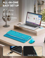 Wireless Keyboard and Mouse, Backlit Typewriter with Magnetic Wrist Rest - Image 4