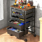 Goovilla Rolling Cart with 5 Drawers for Craft, Art, Dorm, Office, Black by Goovilla