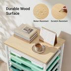 Pipishell Rolling Cart with 5 Drawers, Craft Storage Cart, Green Gradient - Image 5