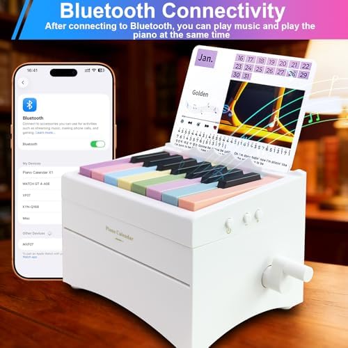 Piano Calendar 2026 Desk Calendar, Magical Music Themed Singer Korean Kpop Playable Piano Desk Monthly Calendar, Demon Mini Piano With 12 Music Scores in 13 Cards for Hunters Fans Gifts Home Decor - Image 4