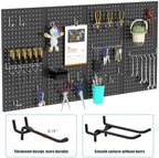 157 PCS Extra Thick Pegboard Hook Set, Metal Pegboard Accessory Organizer with Storage Bins and Peg Locks, Fits 1/4 Inch Pegboard Only, Ideal for Tools, Garage and Workshop Storage(Silver) - Image 6
