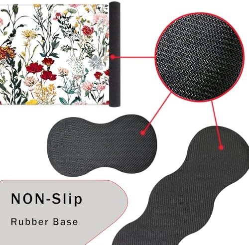 Keyboard Wrist Rest and Mouse Pad with Wrist Support Set Ergonomic Coaster,Memory Foam,Easy Typing Pain Relief,Large XL Desk Mat 31.5"x 11.8",Beautiful Floral - Image 3