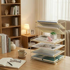 OPNICE Desk Organizer, 6-Tier Paper Organizer Letter Tray, Gold - Image 5