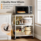 Homleke 3-Tier Rolling Kitchen Microwave Cart, Utility Cart - Image 6