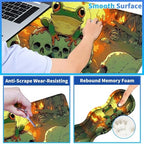 4Pcs Memory Foam Keyboard Wrist Rest Desk Mat Set, Flaming Frog Skull - Image 3