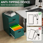 Polup 2 Drawer Rolling File Cabinet with Lock for Home Office - Image 6