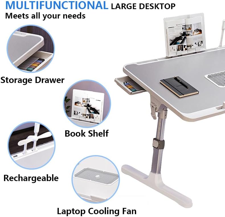 Laptop Desk for Bed, Adjustable Bed Table X-Large Laptop Bed Trays - Image 4