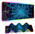 Wireless Charging RGB Gaming Mouse Pad, 31.5 x 11.8 Inch Extended Mouse Mat with Cyber Tunnel Design, LED Desk Pad with 7 Lighting Modes, Non-Slip Base for Gaming & Office by THISFIND