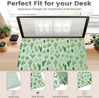 Desert Plant Print Office Desk Mat 31.5" x 15.7" Desktop Mat PU Leather Large Mouse Pad White Mousepad Non-Slip Table Mat for Girls, Women, Home, Work, Computer, and Gaming - Image 3