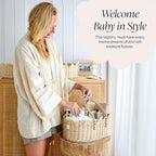 BEBE BASK Premium Baby Diaper Caddy Organizer - Scalloped Rattan Basket - Image 6