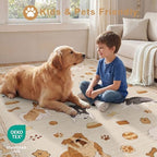 DUKINO 4x6 Area Rug, Washable Dog Rug for Living Room Non Slip Beige Yellow - Image 4