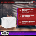 AIDEA Microfiber Cleaning Cloth White, 600PK, Shop Towels 12×12" - Image 2