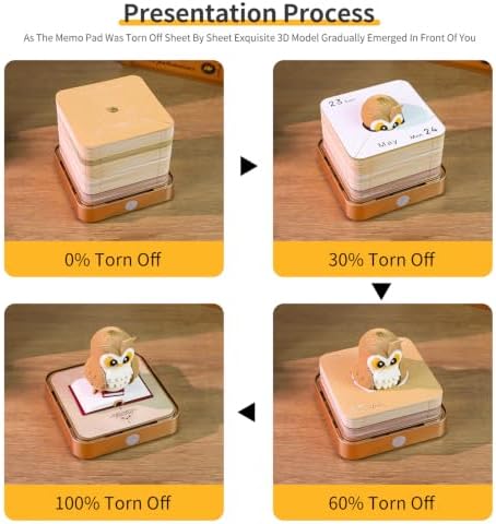 3D Calendar 2027, Desk Time Piece Calendar 2027,Tear-Away 3D Paper Art Notepad w LED Lights,Creative 3D Memo Artsy Pad Calendars, DIY Paper Carving Gift (Eagle) - Image 5