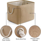 TheWarmHome Organization and Storage Basket for Organizing - 3 Pack 16x12x12 inch Cube Fabric Storage Cubes, Storage Bin for Shelves Gift Closet Organizer Cloth Toy (Beige) - Image 6
