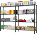 4 Tier Storage Racks Shelving, Heavy Steel Pantry Shelves, Adjustable Wire Shelving Rack, Suitable for Garage, Kitchens, Offices, 58" W x 14" D x 59" H, Black by Unknown