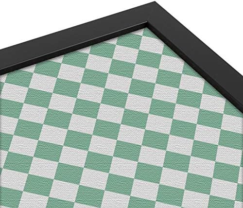 PinPix 24x16 inch Cork Bulletin Board. This Decorative Framed Pin Board Comes with Diamond Pattern in Green and White Design and Satin Black. Ideal for Home, Office Decor or School (PinPix-330) - Image 4