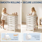 Delamu Rolling Storage Cart with 6 Drawers, Utility Craft Storage Cart - Image 4