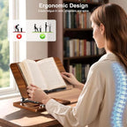 OPTIXCELL Book Stand for Reading, 360° Rotating Book Holder, Page Clips - Image 2