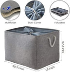TheWarmHome Storage Baskets for Organizing, Sturdy Fabric Storage Basket , Foldable Storage Baskets for Shelves Closet Nursery Toy (Grey 3 Pack 20.5×15.7×13.8inch) - Image 3
