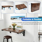 Wooden Folding Shelf Wall Mounted for Small Space, Fold Down Desk for Home - Image 6