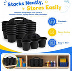 6 Pack Black Classroom Caddy with Handle, 6-Compartment Supply Organizer - Image 5