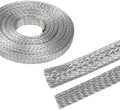 5/16" Wide Tinned Copper Braided Metal Wire Shielding Sleeve Ground Strap Automotive Flat Mesh Flexible Expandable Sheath (8mm ID-38ft) by BuyUneed