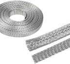 5/16" Wide Tinned Copper Braided Metal Wire Shielding Sleeve Ground Strap Automotive Flat Mesh Flexible Expandable Sheath (8mm ID-38ft) by BuyUneed