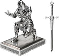 King's Guard Knight Pen Holder with a Letter Opener Desk Organizers Silver by HDMbigmiHomeDecorations