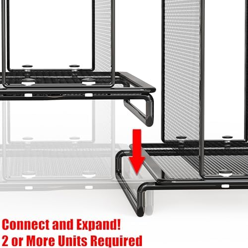 Simple Houseware 5 Section Upright File Sorter Organizer, Black - 2 Pack - Image 3
