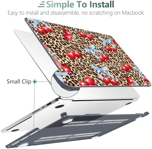 DONGKE Compatible with MacBook Pro 16 Inch Case (2026-2021 Release, M5 M4 M3 M2 M1 Pro/Max Chip), Plastic Hard Shell Cover with Keyboard Cover & Screen Protector for MacBook Pro 16", Leopard & Cherry - Image 4