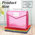 CUTHOLLOW Plastic Expandable File Organizer Folder(No Divider), 18Pcs Waterproof Transparent Document Holder Storage for Receipt/Paper/Bill/Taxes/Letter, Easy to Label A4 Size for School Office Home - Image 2