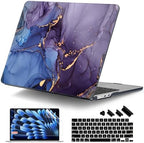 DONGKE for MacBook Air 13 Inch Case M5 2026 M4 2025 M3 M2 2024-2022 A3449 A3240 A3113 A2681, Plastic Hard Shell & Keyboard Cover & Screen Film for MacBook Air 13.6 Inch Case - Abstract Marble by DONGKE