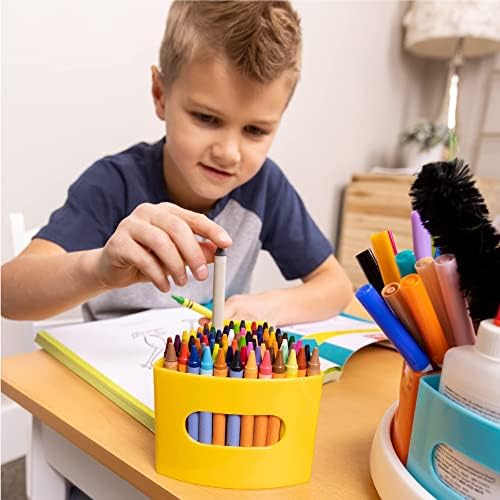 Hapinest Rotating Art Supply Organizer - Crayon, Marker & Pencil Storage Solution for School Teachers & Classroom Crafts - Rotating Desk Organizer Caddy - Image 4