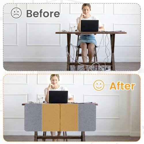 2-Pack Felt Desk Dividers, Clamp-On Panels, 16 x 24 Inch, Light Gray - Image 5