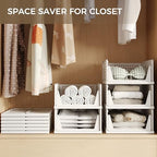 Pinkpum 6 Pack Closet Organizer Storage Bins Stackable Plastic Drawer Shelf - Image 3