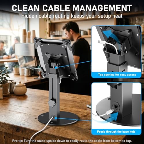 Secure Desk Tablet Kiosk Stand for 10"-14" iPad Pro Air and Samsung Tablets - Image 5