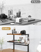 2-Tier Clamp Desk Shelf, No-Drill Under Desk Storage Clamp - Image 6